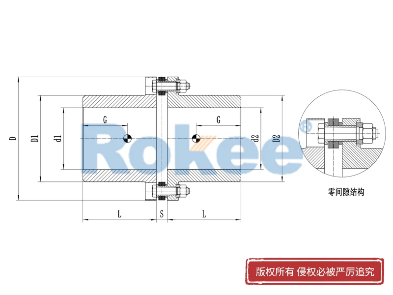 RLA标准单节金属膜片联轴器,锁紧盘膜片联轴器厂商,Rokee