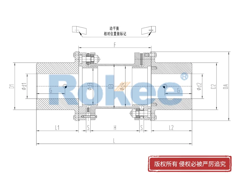 RLQA无法兰快装金属膜片联轴器,锁紧盘膜片联轴器厂商,Rokee