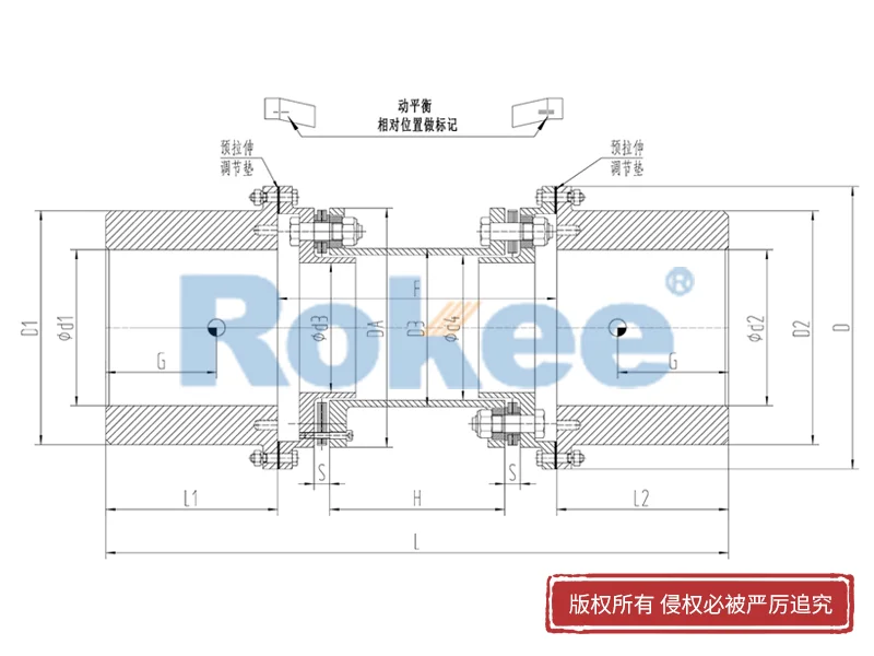 RLQF法兰式快装金属膜片联轴器,锁紧盘膜片联轴器厂商,Rokee