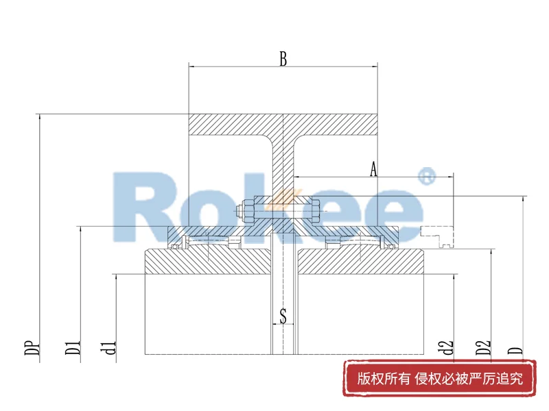 RODW制动轮型鼓形齿式联轴器,尼龙套齿式联轴器制造厂家,Rokee